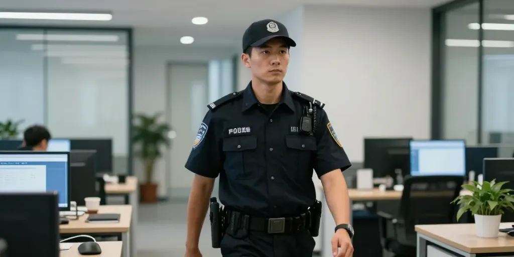 Security Guard ensuring safety at a local business, trusted provider in the community.