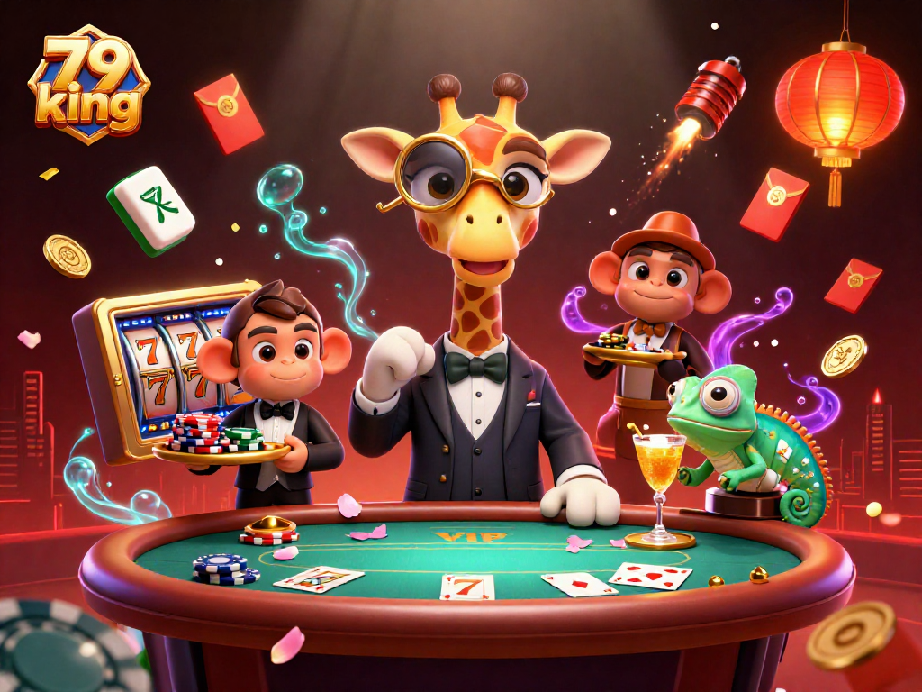 Engage with thrilling gameplay at 79 king, featuring a high-roller giraffe and exciting casino elements.