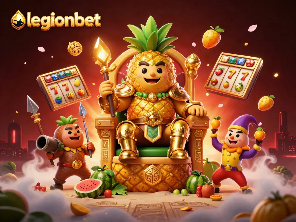 Experience the excitement of legionbet with dynamic slots and vibrant casino elements in a stunning 3D illustration.