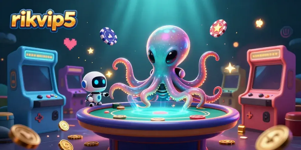Engage with rikvip5's thrilling alien casino experience while winning exciting rewards at holographic poker tables.