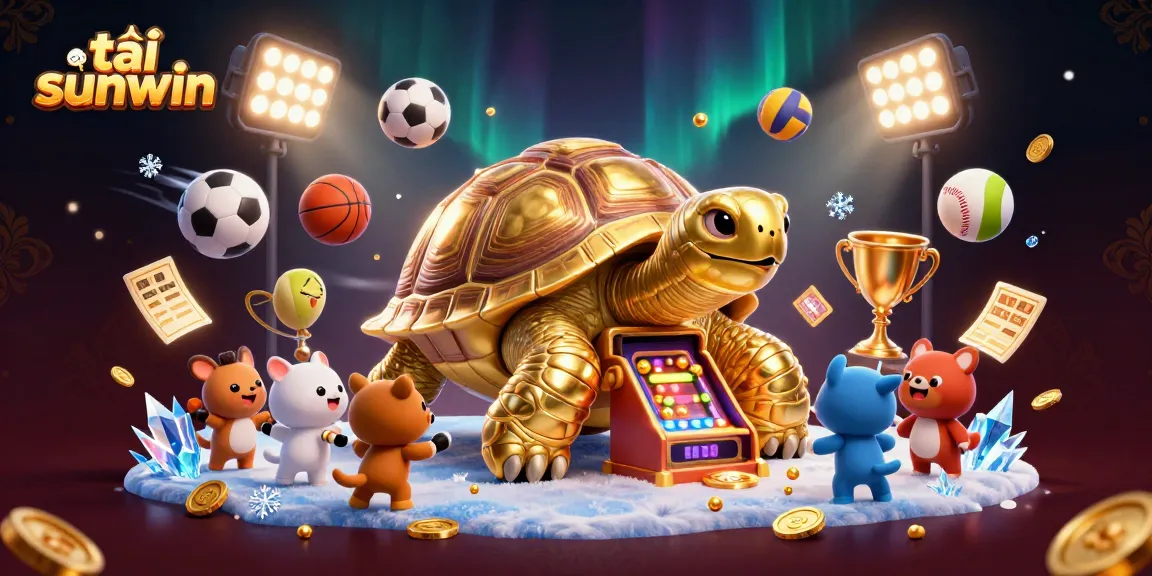 Play with excitement at tải sunwin, featuring a dynamic scene with animals and sports balls in action.