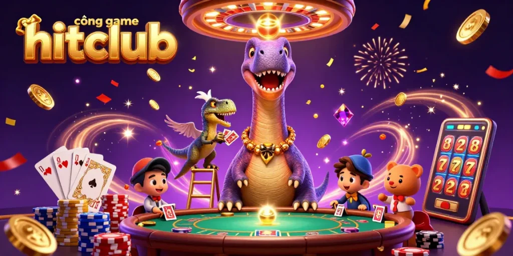 Experience exciting gameplay with cổng game hitclub: a colorful 3D casino scene